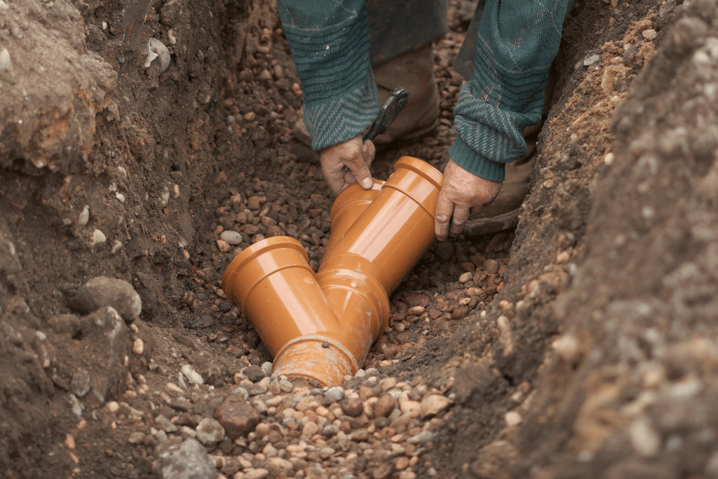 How to repair a PVC sewer pipe in the ground